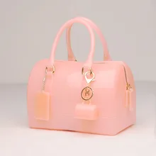 JELLYOOY, средний размер, 22 см, чистый цвет, ПВХ, Женская Желейная сумка, подушка, сумка на плечо, карамельный цвет, силиконовая сумка-тоут, пляжная сумка-мессенджер