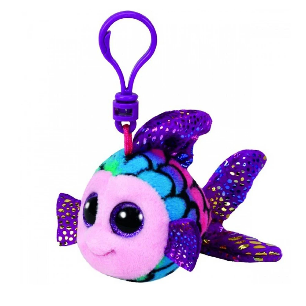 Ty Beanie Boos 4" 10cm & 10" 25cm Flippy Multicolored Fish Clip