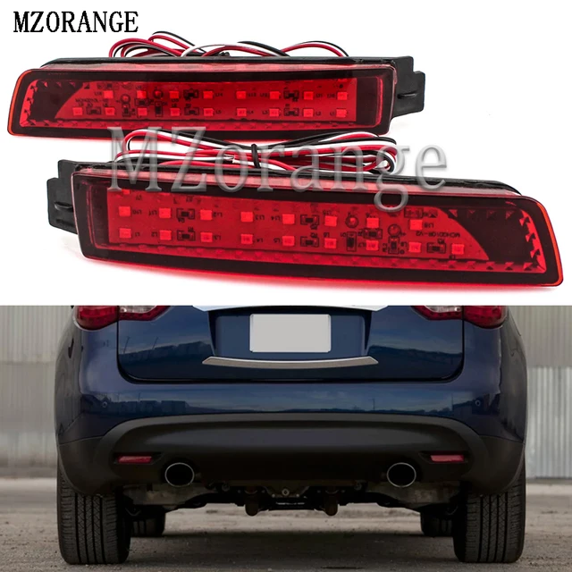 MZORANGE 2PCS LED Rear Bumper Reflector Red lens Tail Brake Light Lamp