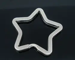 Doreenbeads 10 скучно серебристый цвет звезда Разделение Кольца Брелоки для автомобиля 35x33 мм (b05284)