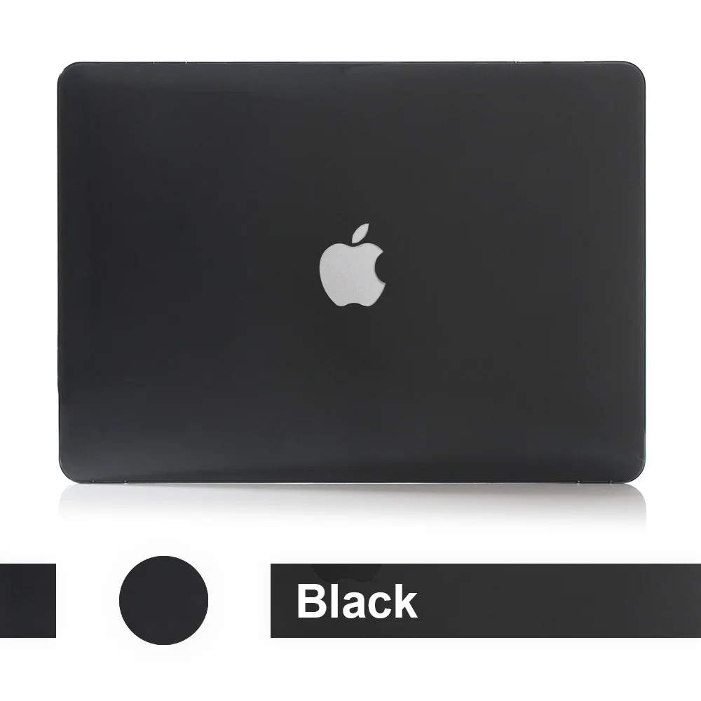 Раскошный Чехол-прозрачный кристалл чехол для ноутбука Macbook air 11, 12, 13, 15 дюймов Pro retina Защитная крышка A1706 A1708 A1707 - Цвет: Черный
