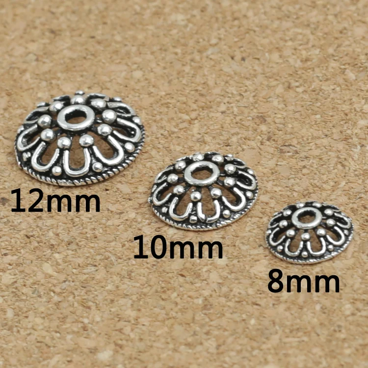 Handmade 925 Silver Beads Caps Jewelry DIY Bead Cap Sterling Silver
