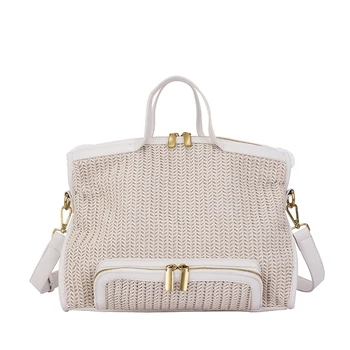 

Fashion Rattan Woven Women Handbag Summer Beach Bag Large Capacity Tote Bag Handmade Knitted Straw Crossbody Bags for Women 2019