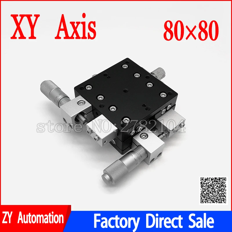 XY-axis Platform XY80-L Cross-roller Bearing Manual Linear Stage Sliding Table