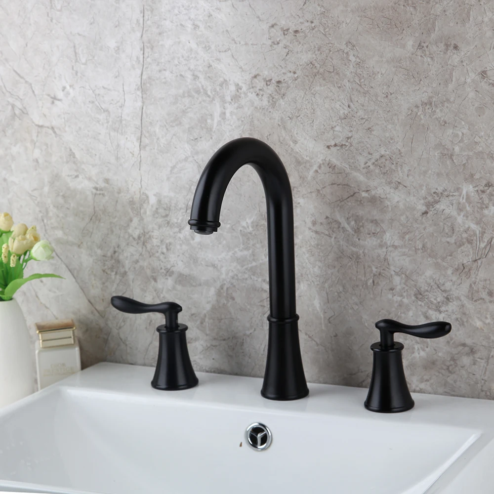 New Wholesale 3 Pcs Deck Mounted Bathroom Mixer Tap Bath Basin Sink