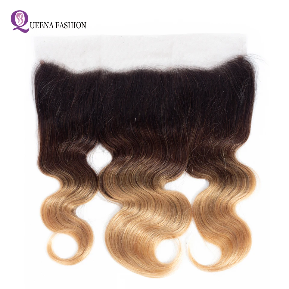 

Ombre Malaysian Body Wave Lace Frontal Closure 1b/4/27 130% Density Pre Plucked Lace Frontal Closure NonRemy Human Hair Closures