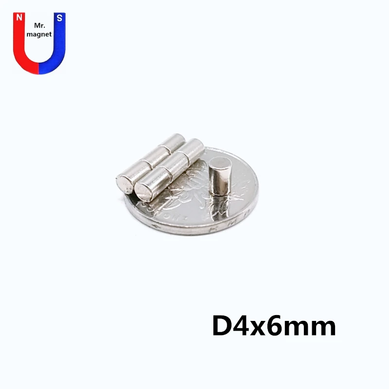 

50pcs 4x6 Small Round NdFeB Neodymium Disc Magnets Dia 4mm x 6mm N35 Super Powerful Strong Rare Earth NdFeB Magnet 4*6 4*6mm
