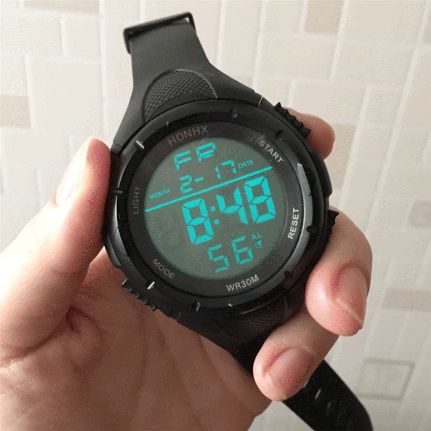 HONHX светодиодные электронные часы для мужчин спортивные наручные часы Будильник Силиконовые военные армейские водонепроницаемые мужские часы Relogio