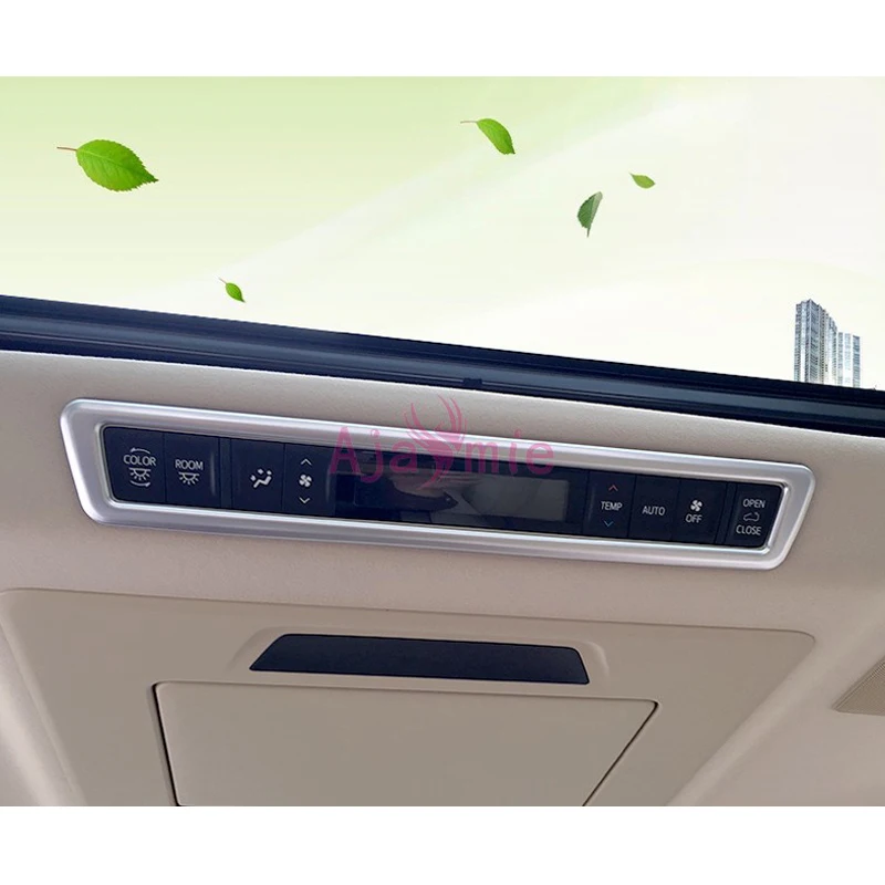 

Chrome Car Styling Interior Air Conditioner Light Switch Cover Overlay Trim Panel For 2016 2017 2018 Toyota Alphard Accessories