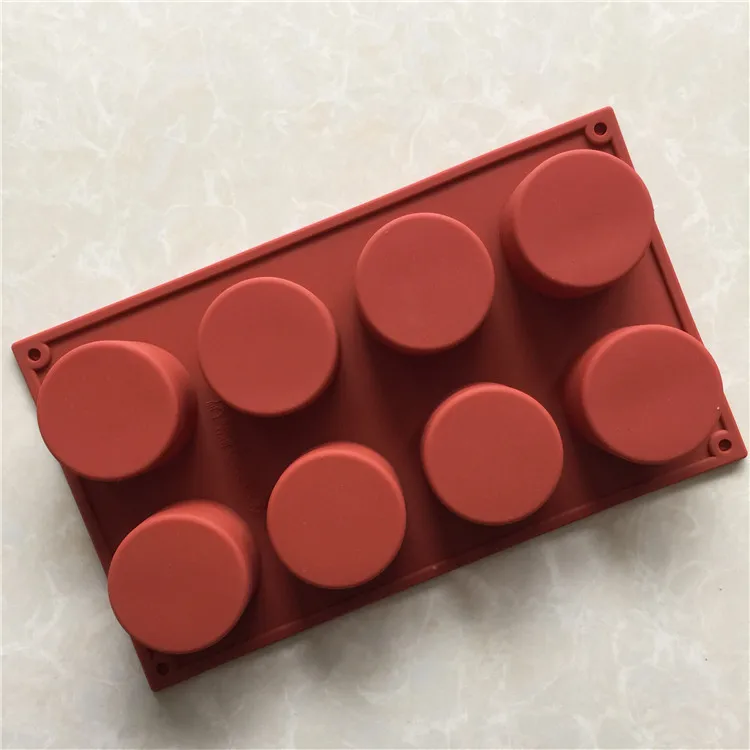 Cylindrical cup cake mold rubber aromatherapy candle mould Round Ice Cube Making Handmade Soap Silicone molds