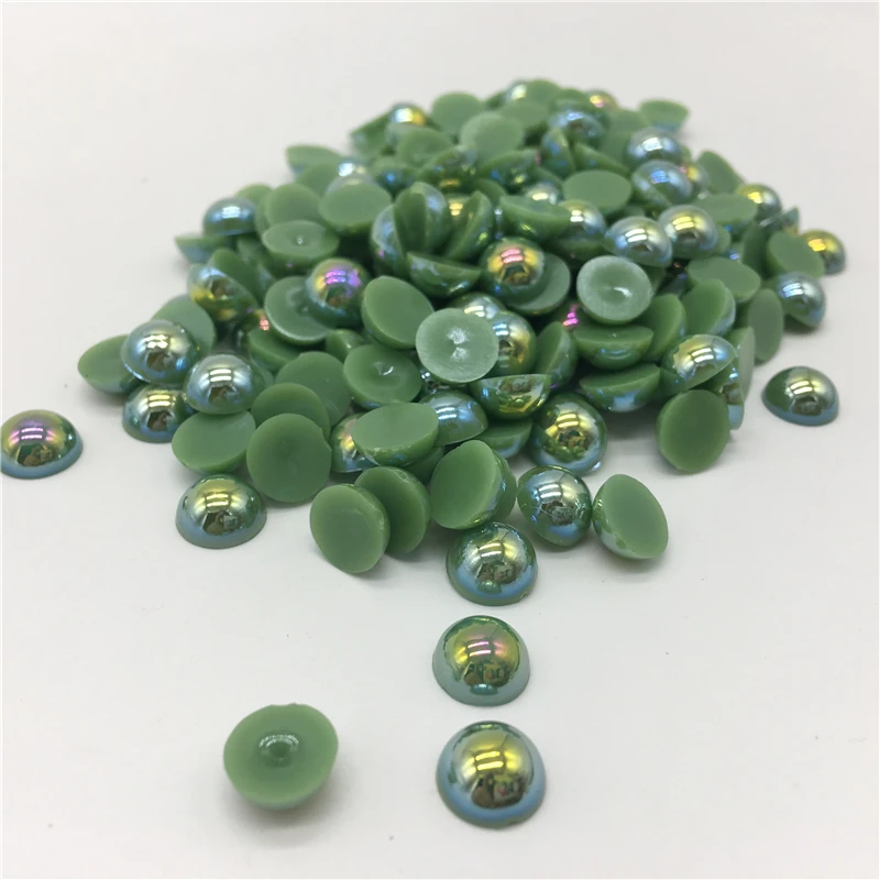 4 6 8 10 мм цвет хаки|round pearl beads|pearl beadsflat back |