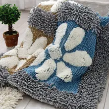 Пушистый коврик, белый меховой ковер, хлопковый тканый ковер из синели, нескользящий водопоглощение, вход в ванную комнату