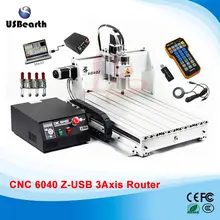 Mini cnc machine 6040Z-USB 3axis mach3 remote control cnc milling machine, free tax to Russia