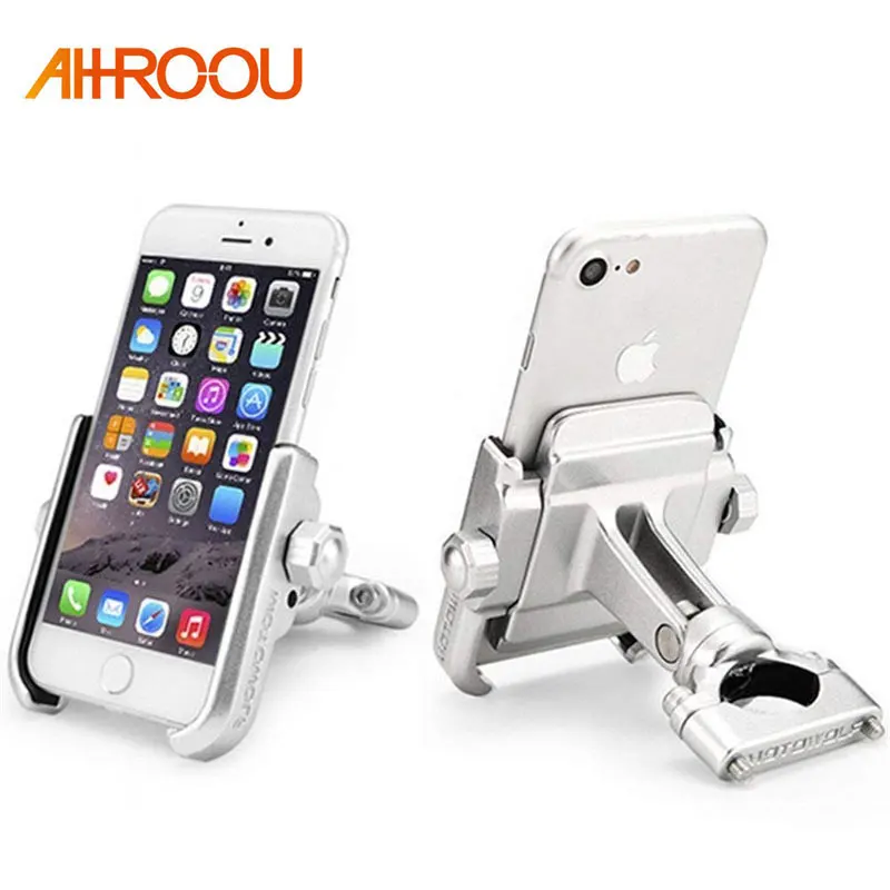 Prix Universel Aluminium Alliage Moto Support de Téléphone Pour iPhoneX 8 7 6 s Soutien Téléphone Moto Support Pour GPS Vélo Guidon titulaire