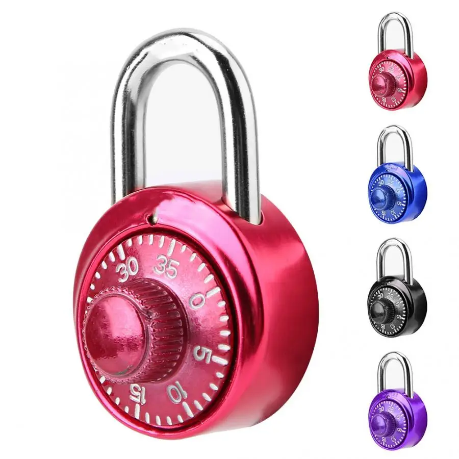 

Rotary Padlock Digit Combination Code Lock Safe Round Dial Number Luggage Suitcase Security Bicycle Padlock Cabinet Door Lock
