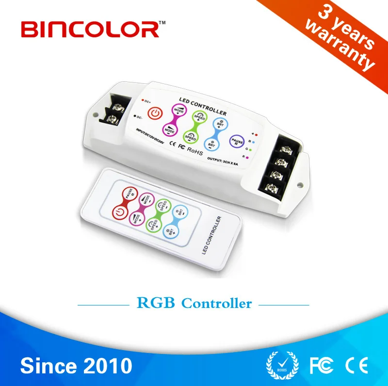 12volt 24volt 8A 3 channels decorative LED RGB controller with RF control and touch buttonled