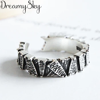 

Vintage 925 Sterling Silver Rings For Women Adjustable Irregular Rings Korean Fashion Fancy Jewelry