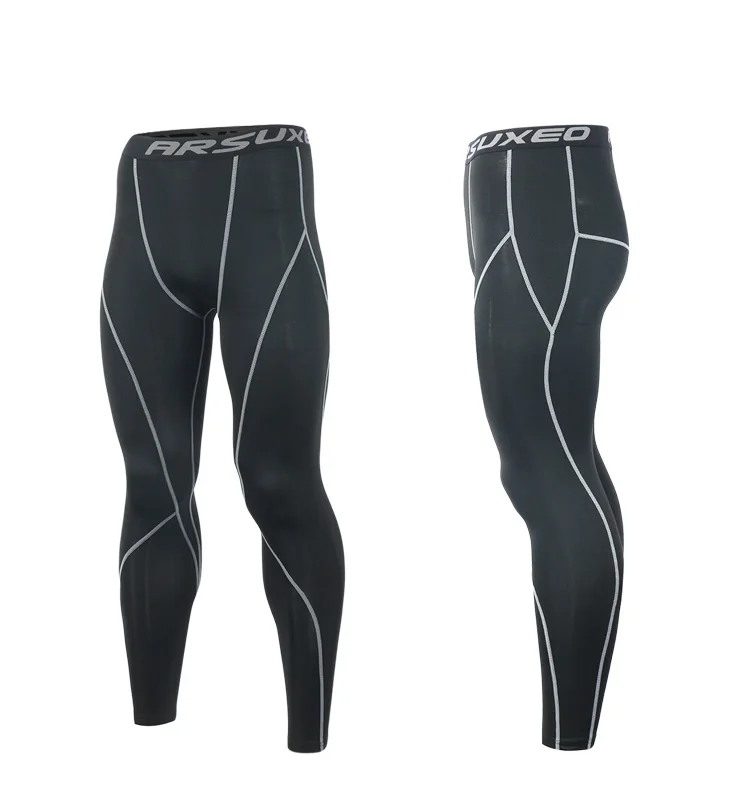 ARSUXEO компрессионные штаны для бега, колготки для мужчин, для тренировок, фитнеса, Спортивные Леггинсы, для спортзала, для пробежек, брюки, мужская спортивная одежда, для йоги