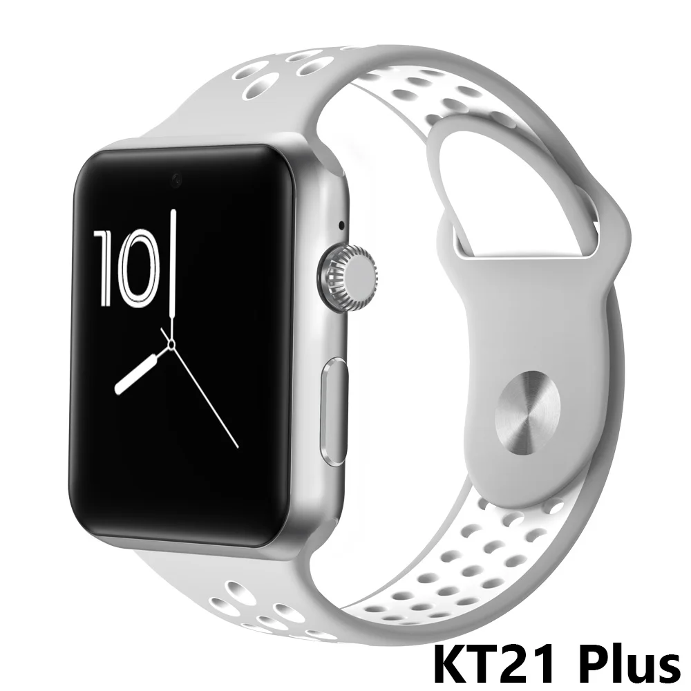 Смарт-часы с Bluetooth, sim-карта, камера, Смарт-часы, чехол для apple iphone, samsung, xiaomi, android phone, pk, apple watch IWO 2, 3, 4, 5 - Цвет: KT21Plus GreyWhite