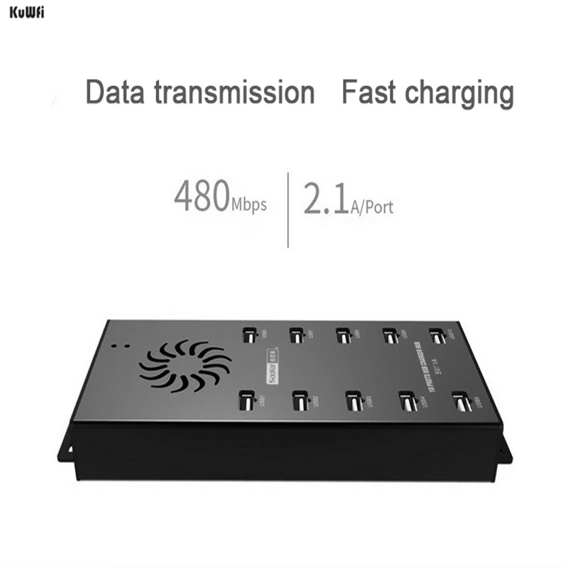 KuWFi usb хаб Зарядное устройство концентратор из Алюминий сплав с Dc12v Вход в
