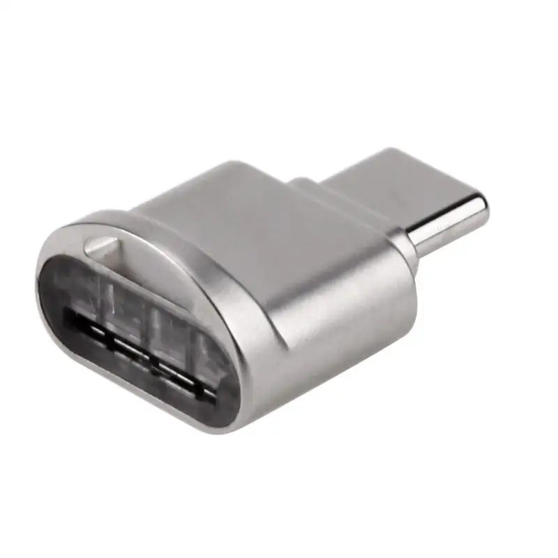 ALLOYSEED 23X15X10 мм, серебристый алюминий сплав USB3.1 Тип-C card reader Поддержка Micro SD карта, совместимая с USB2.0/1,1
