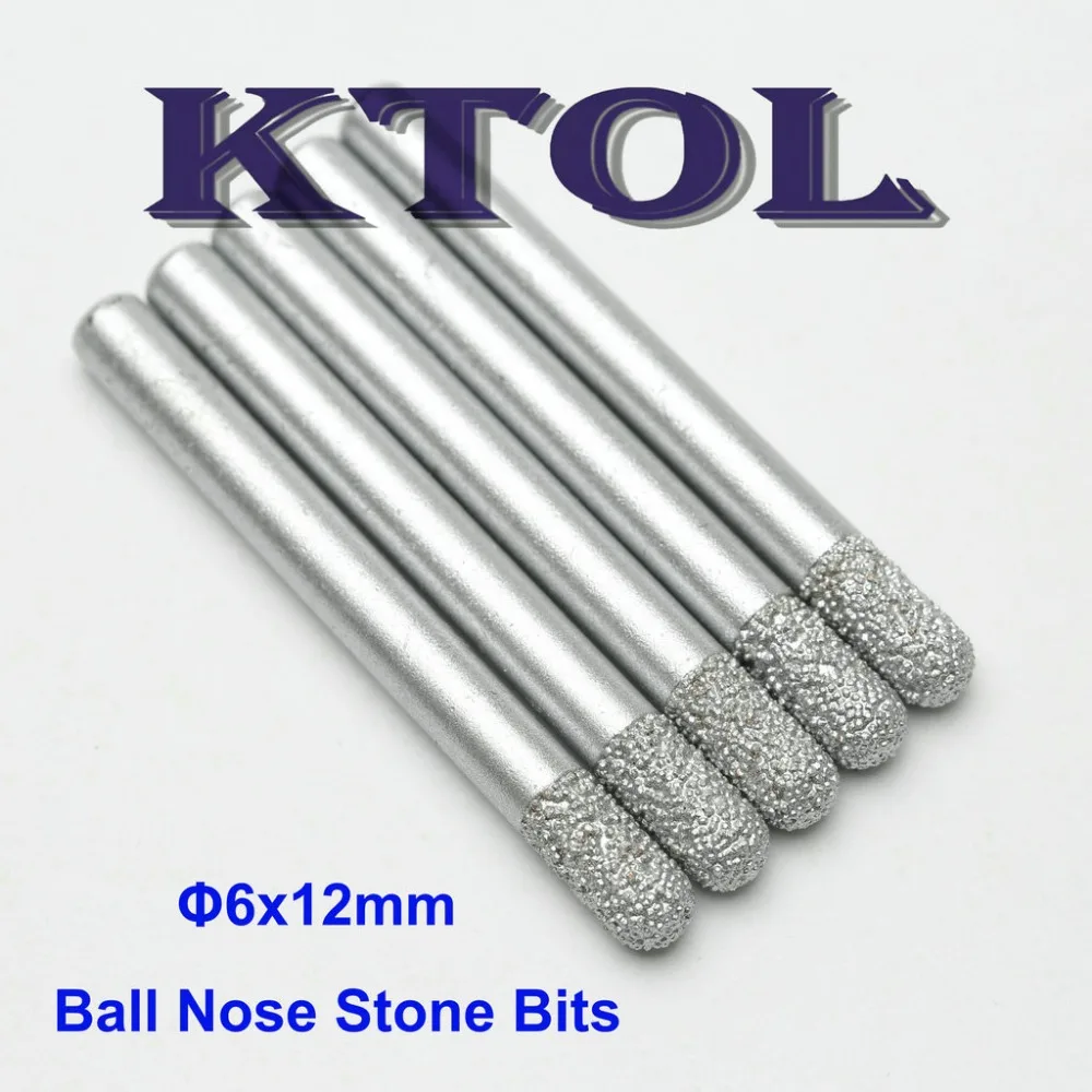 

5pcs 6MM Ball Nose Endmills Bit, Diamond Engraving Milling Tools, CNC Carving Tools Cutter, on Stone Glass Granite Free Shipping