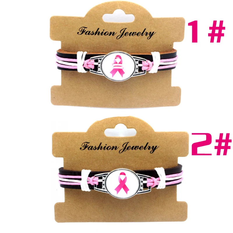 (10 PCS/lot) Pink Breast Cancer Fighter Awareness Ribbon Adjustable