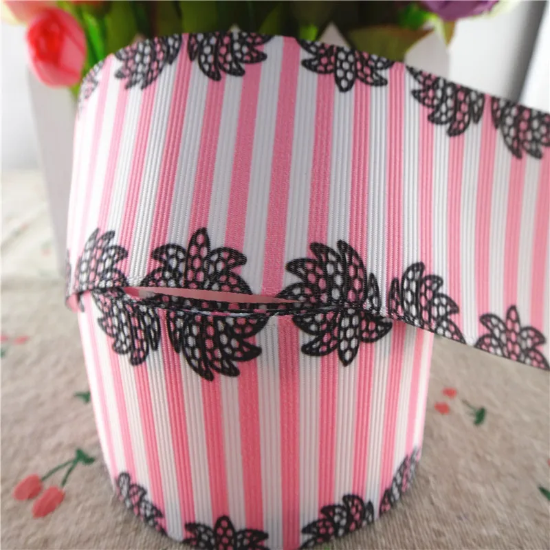 Cartoon Printed Grosgrain Ribbons 5 yards 1" 25mm,1-1/2" 38mm DIY hair bows handmade materials M18091906 ribbon decoration ribbon supplies grosgrain ribbon