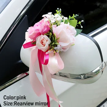 

'The Best' Wedding Car Decoration Flower Door Handles Rearview Mirror Decorate Artificial Flower 889