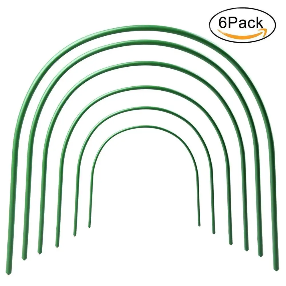 Hyindoor 4 фута длинные стальные с пластиковым покрытием обручи теплицы обручи растут туннель поддержка обручи для сада ткань 6 шт - Цвет: Green