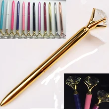 Металлический корпус Шариковая ручка карат кольцо с бриллиантом кристалл ручка женские свадебные Офис Школьные принадлежности подарок шариковая ручка
