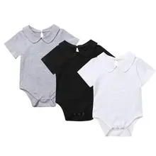 Боди хлопковое однотонное с коротким рукавом и воротником «Питер Пэн», 3 цвета Боди хлопковое однотонное с коротким рукавом и воротником «Питер Пэн», 3 цвета