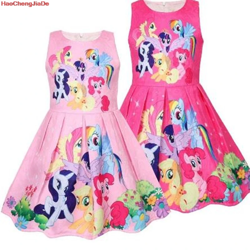 

HaoChengJiaDe Princess Snow Queen Printed Dresses Girls Birthday Party Elsa Anna Vestidos Dress Infant Children Cartoon Clothing