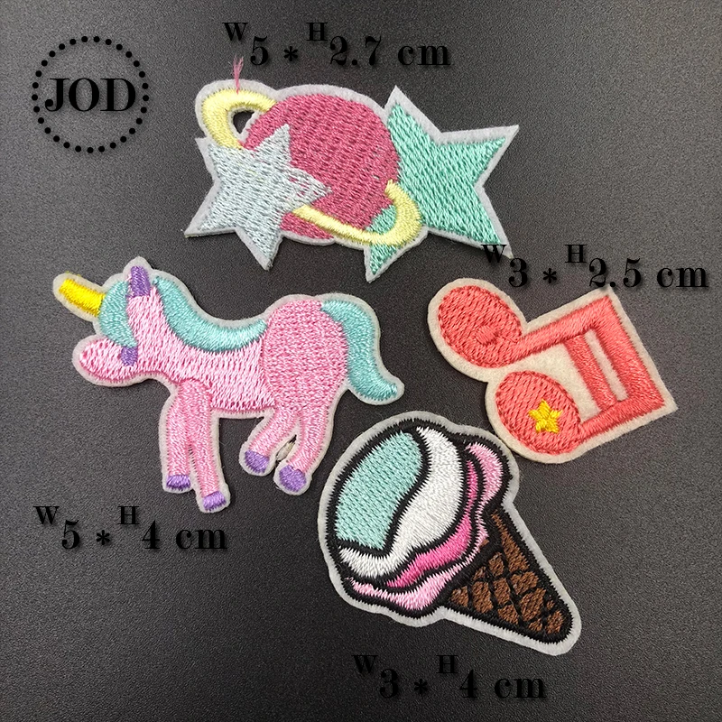 Buy JOD* 4Pcs Lot Cute Unicorn DIY Iron on Embroidered