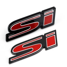 Красный Si хвост тонкий стикеры PMMA+ алюминий сплав стайлинга автомобилей Реконструированный эмблемный знак 3D/решетка для Honda Civic и т. д