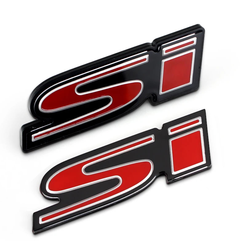 

Original Red Si Tail Thin Sticker PMMA + Aluminum Alloy Car Styling Refitting Emblem Badge 3D Sticker/Grille for Honda Civic etc