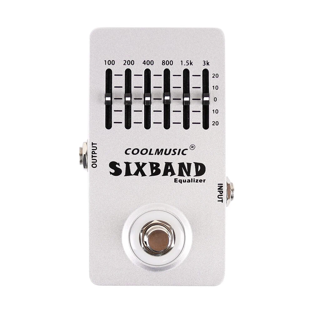 

Coolmusic C-EQ01 Electric Guitar Equalizer Effect Pedal 6-Band EQ Full Metal Shell True Bypass