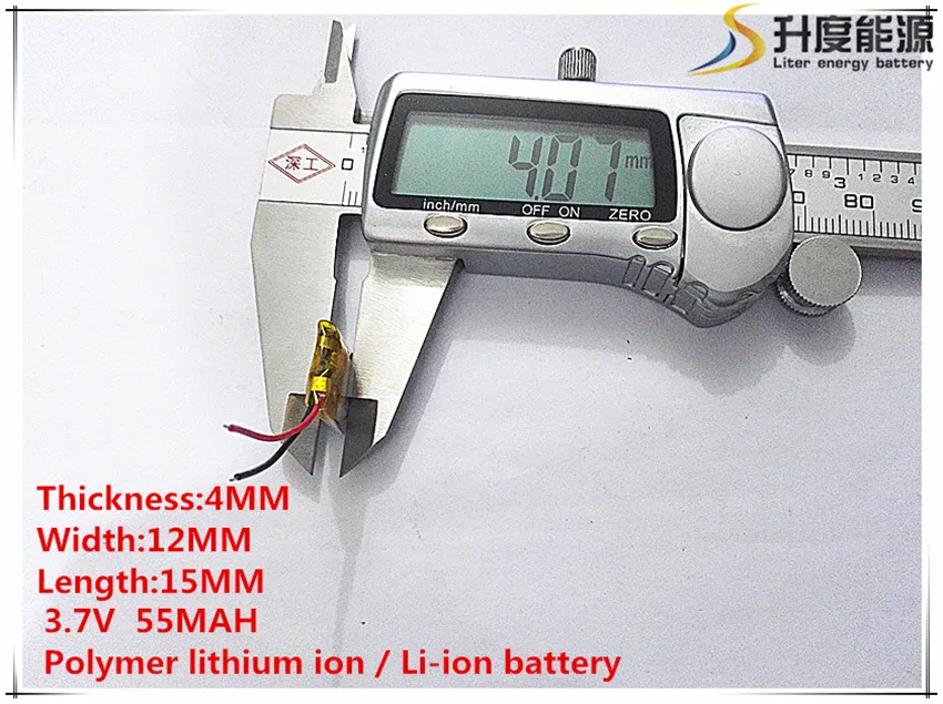 

10pcs [SD] 3.7V,55mAH,[401215] Polymer lithium ion / Li-ion battery for TOY,POWER BANK,GPS,mp3,mp4,cell phone,speaker