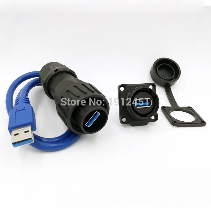 

M24 USB waterproof data connector plug socket Panel Mount IP67 water proof H24