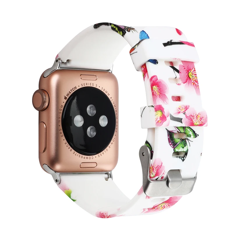 Joyozy силиконовый ремешок для Корреа Apple Watch 44mm 42mm 38 мм 40 мм Sport Band iwatch серии 4/3/2/1 резиновая наручные часы