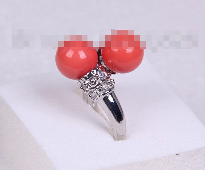 

00516 round pink south sea shell pearl ring