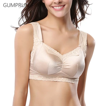 

GUMPRUN New Fashion Sleep Bra Wire Free Zero Bound Smooth Bras for Women Super Comfortable Lace Stitching Women Underwear Bra