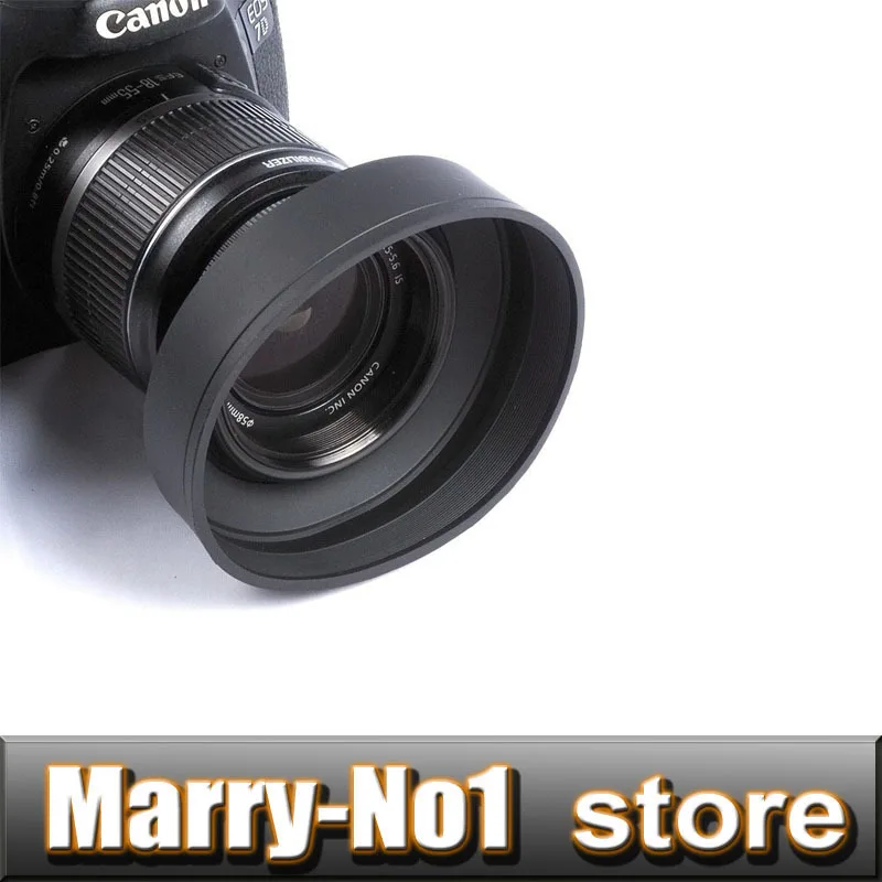 

49 52 55 58 62 67 72 77mm 3-Stage Rubber Lens Hood for 18-55 mm f/3.5-5.6 IS Rebel T2i T1i 350D/400D/450D/1000D D3200 D7100 5D4