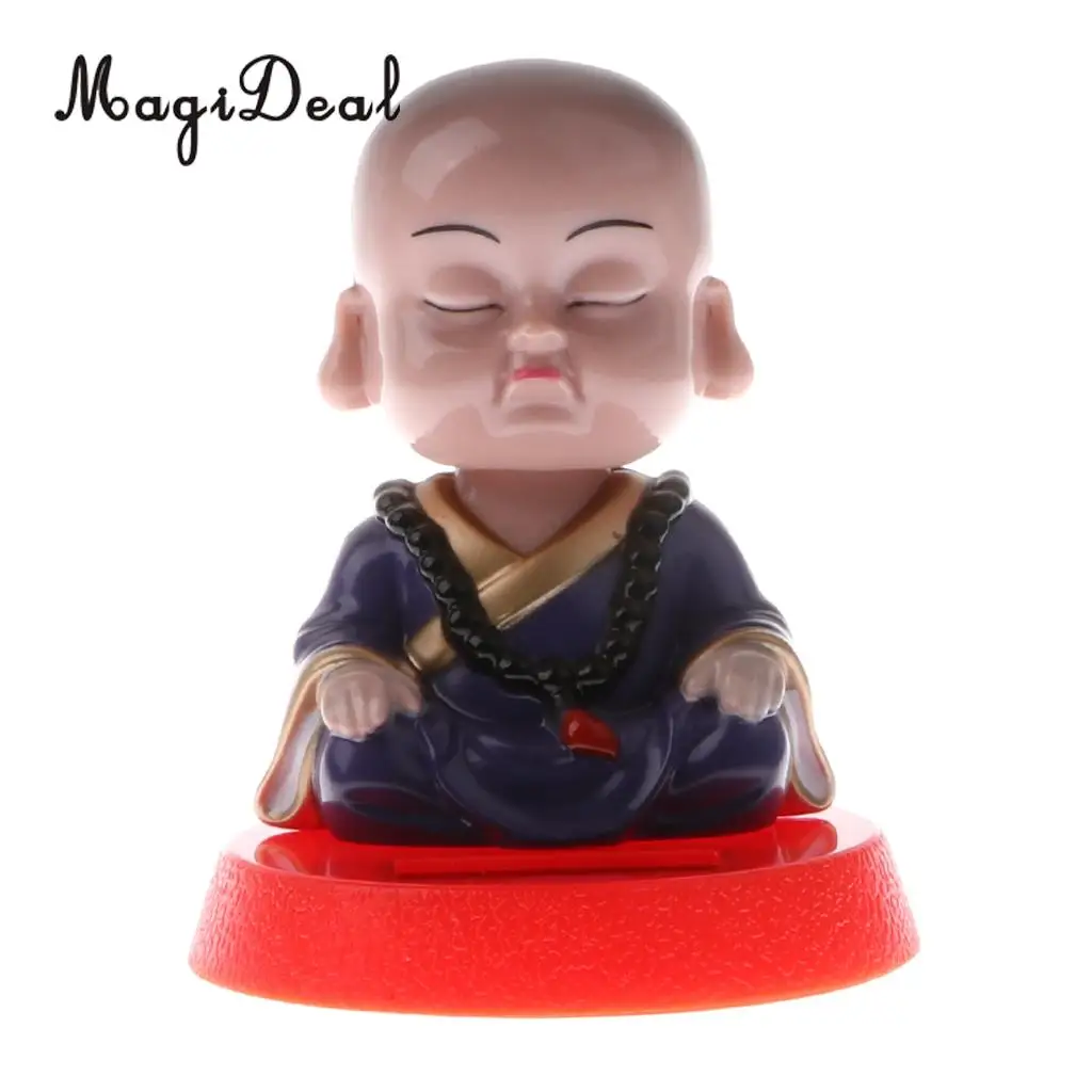 MagiDeal Top Quaity Solar Powered Bobbling Toy Shaking Head Monk for Home Office Desk Car Ornament Birthday Present 3Kinds