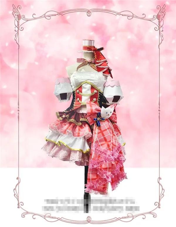 

Custom Made Cosplay Costume White Cat project Magic Shooter Sexy Pink or Blue Dress+Hat+Gloves Lovely Style Full Sets A