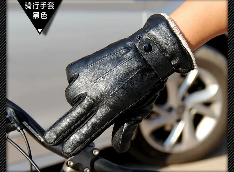 2016 Новый Для мужчин PU Утолщение противоскользящие теплые на осень-зиму Перчатки Road перчатки грязи велосипедов Мотоцикл Перчатки