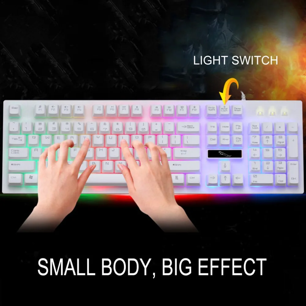 Game Keyboard Wired USB Color Backlight Gaming Keyboard Ergonomic Comfortable 104 Keys gamer Keyboard For PC Laptop 180mA