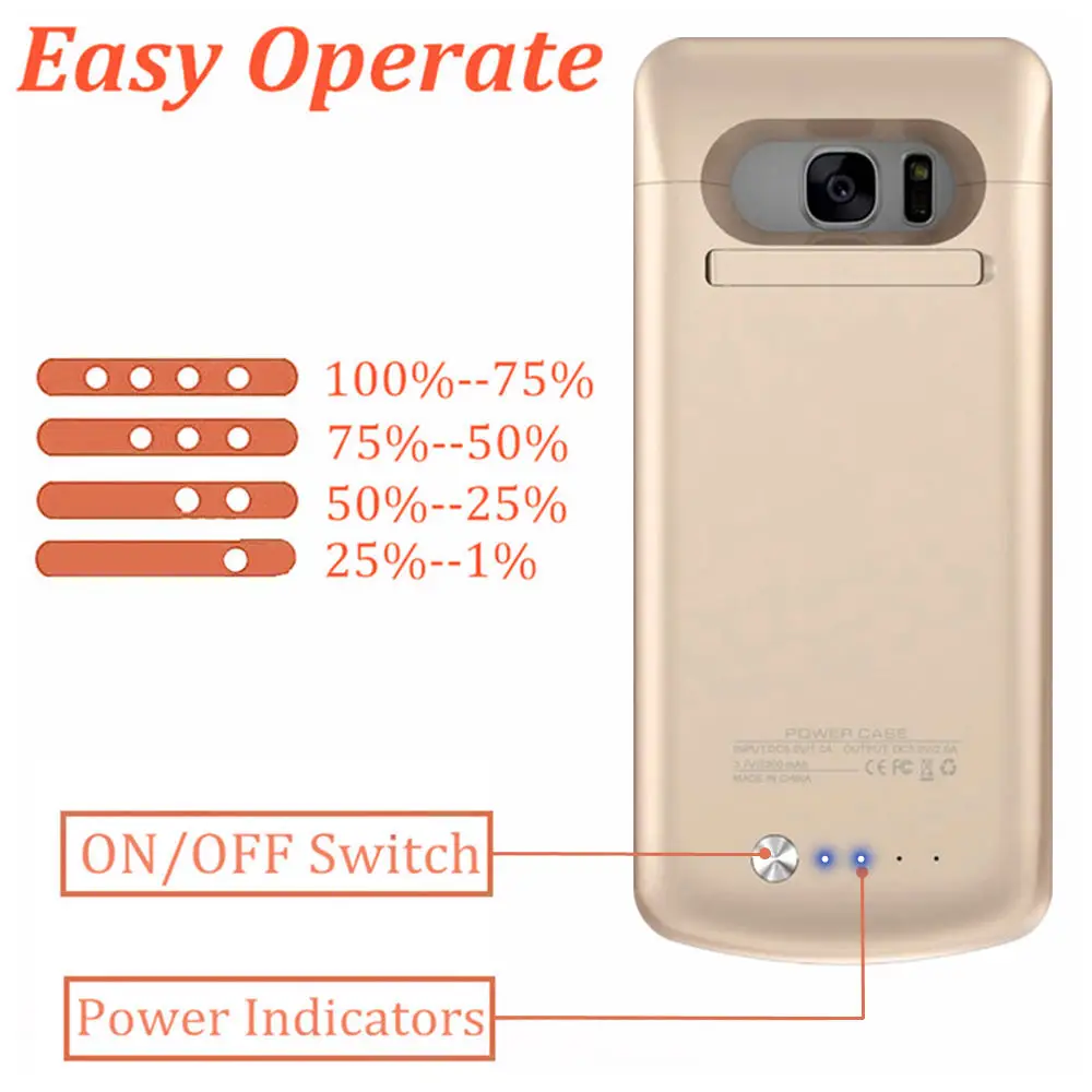 S7 зарядное устройство чехол для samsung Galaxy боковая батарея power Bank Тонкий подзарядки