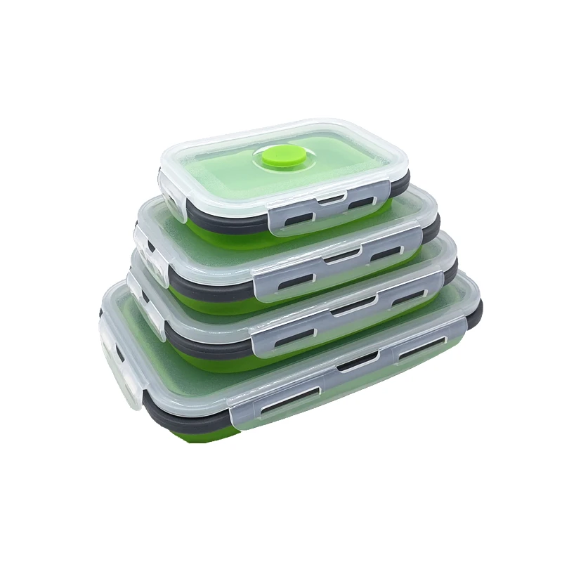 Силиконовый складной Bento Коробки для обедов силиконовый контейнер для еды Еда контейнеры для хранения для сохранения свежести для микроволновки для мытья в посудомоечной машине