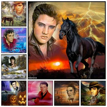 

Diamond Painting Plein Diamond Embroidery Elvis Presley Square / Round Rhinestones Cross Stitch Home Decor Wall Arts & Crafts